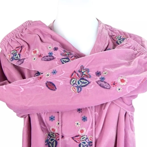 Soft Surroundings Velvet Embroidered Blouse - Picture 2 of 5